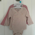 Baby Girl 0-3 months TU Set 2 Cross Bodysuits BNWT Pink White (51 24)