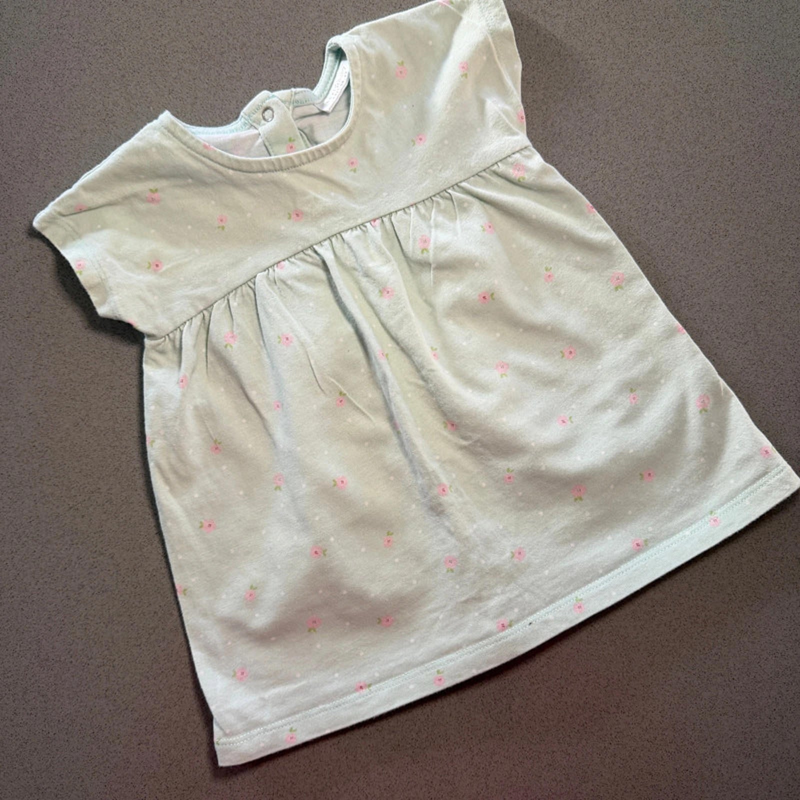 Baby Girl 3-6 months Next Green Short sleeve Rose Dress Jersey (44 15)