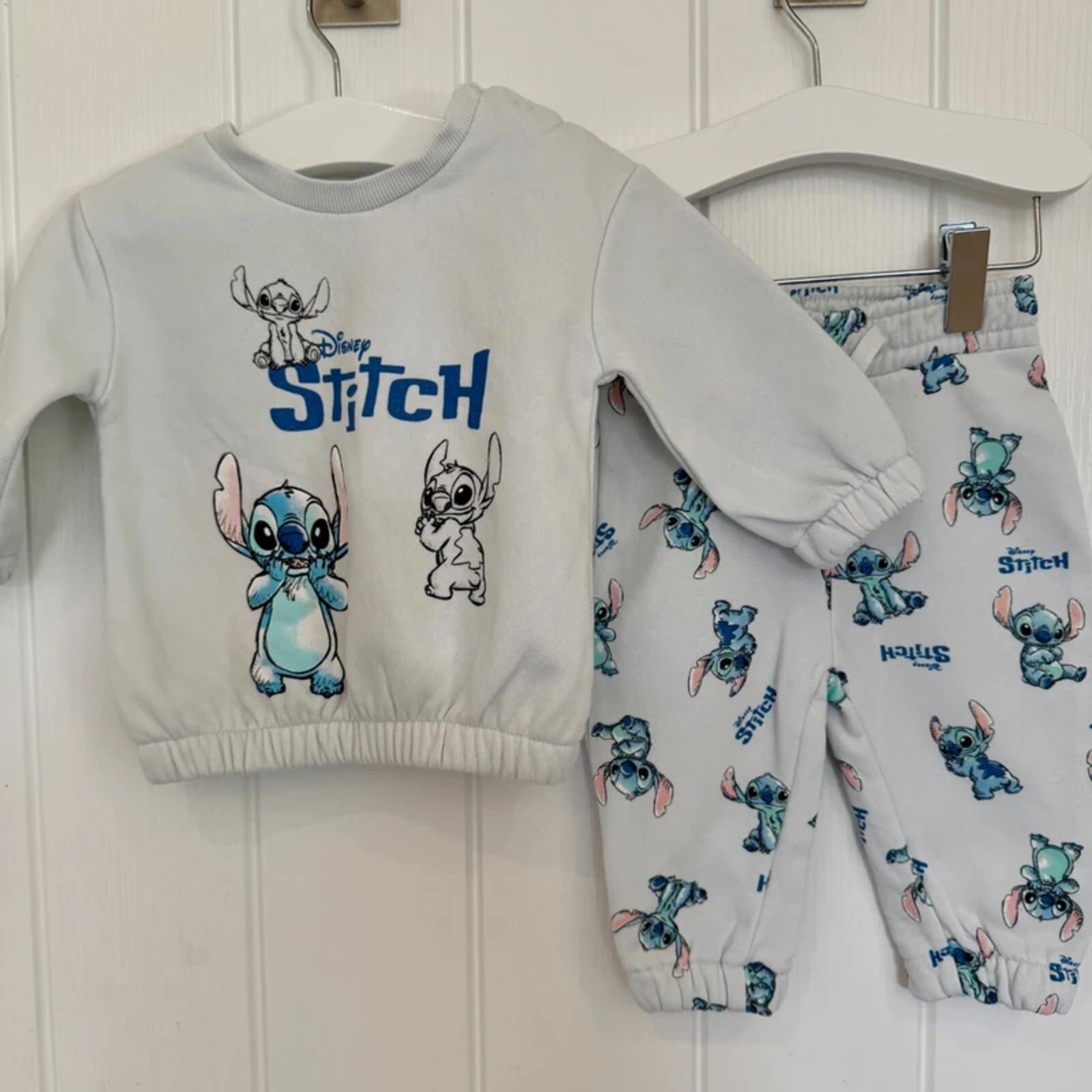 Baby Girl 3-6 months Disney Primark Stitch 2 Piece Tracksuit Outfit (53 03)