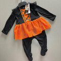 Baby Girl 0-3 months F&F Black Orange Halloween Babygrow Tutu Outfit BNWT(33 07)