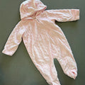 Baby Girl 0-3 months George Pink Lined Textured Full Zip Hooded Pram Suit (4607)