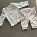 Baby Girl 1 Month 4.5 kg Mothercare Pink White Bunny 2 Piece Outfit (51 10)