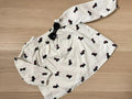 Baby Girl 12-18 months GAP White Black Scotty Dog Long Sleeve Top with Bow