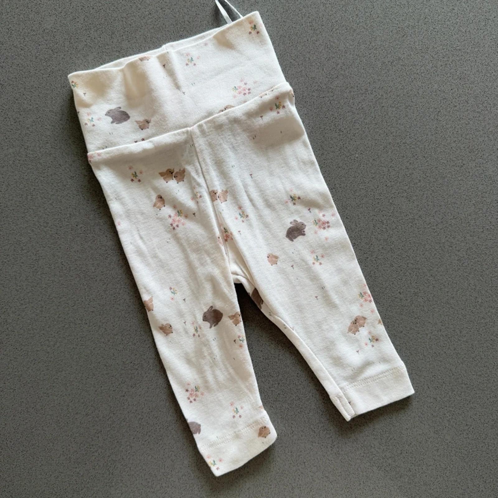 Baby Girl 1-2 months H&M Cream Bunny & Birds Leggings (24 23)