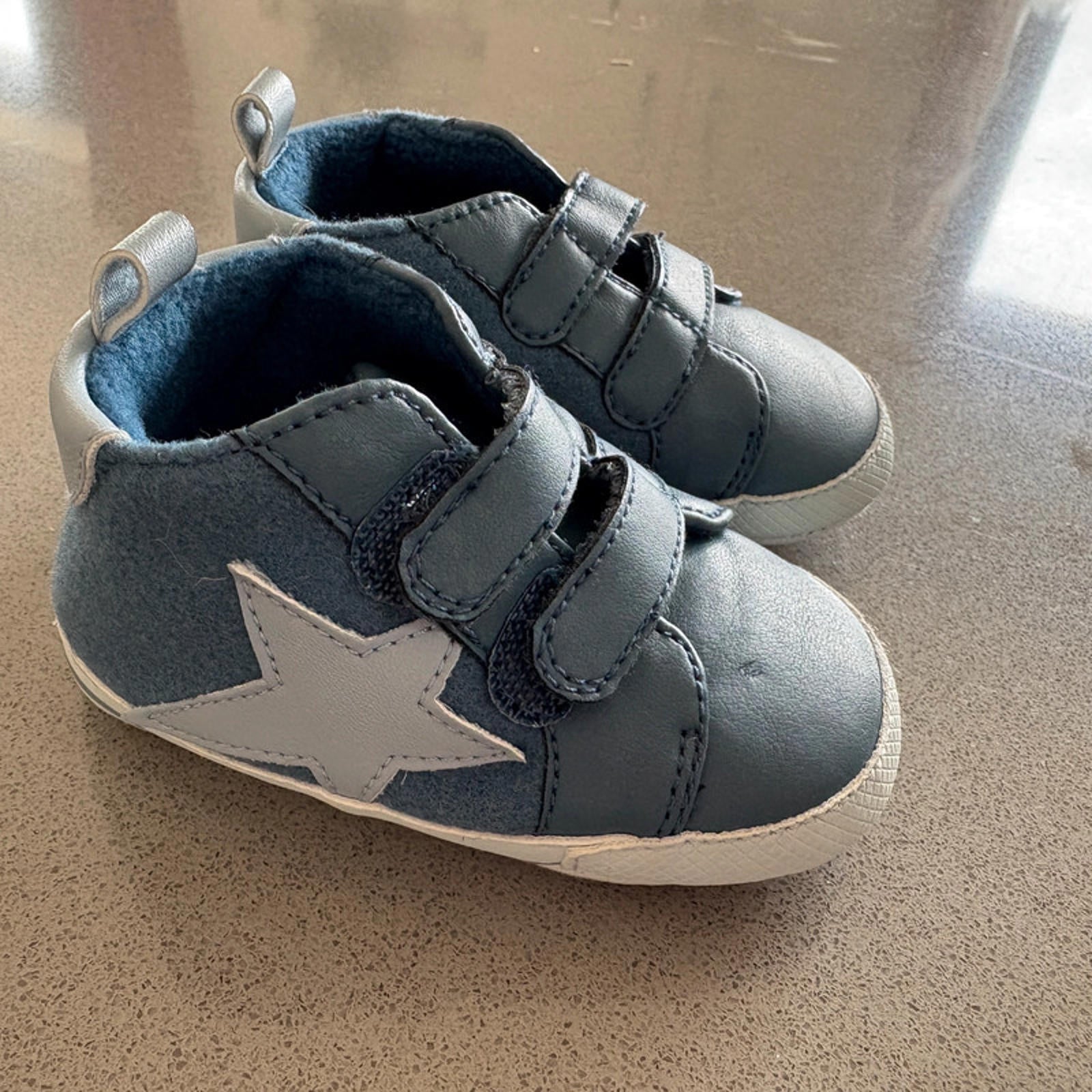 Baby Boy 3-6 months Next 2 Pairs Blue Pre-Walkers Pram Shoes (42 33)
