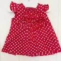 Baby Girl 0-3 months Next Red Spotty Sleeveless Tunic with Ruffles (21 06)