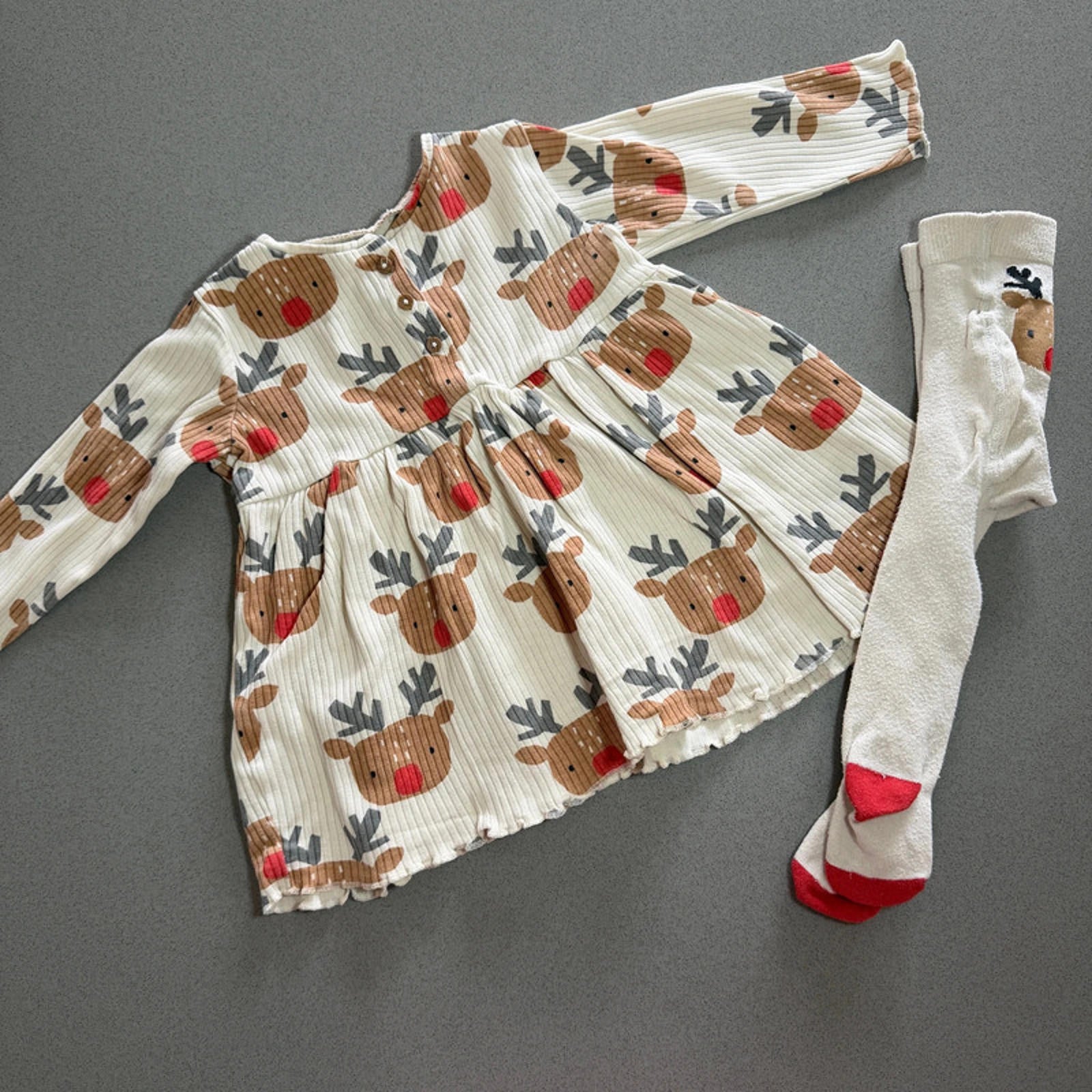 Baby Girl 6-9 months Next Long Sleeve Christmas Rudolph Dress (59 09)