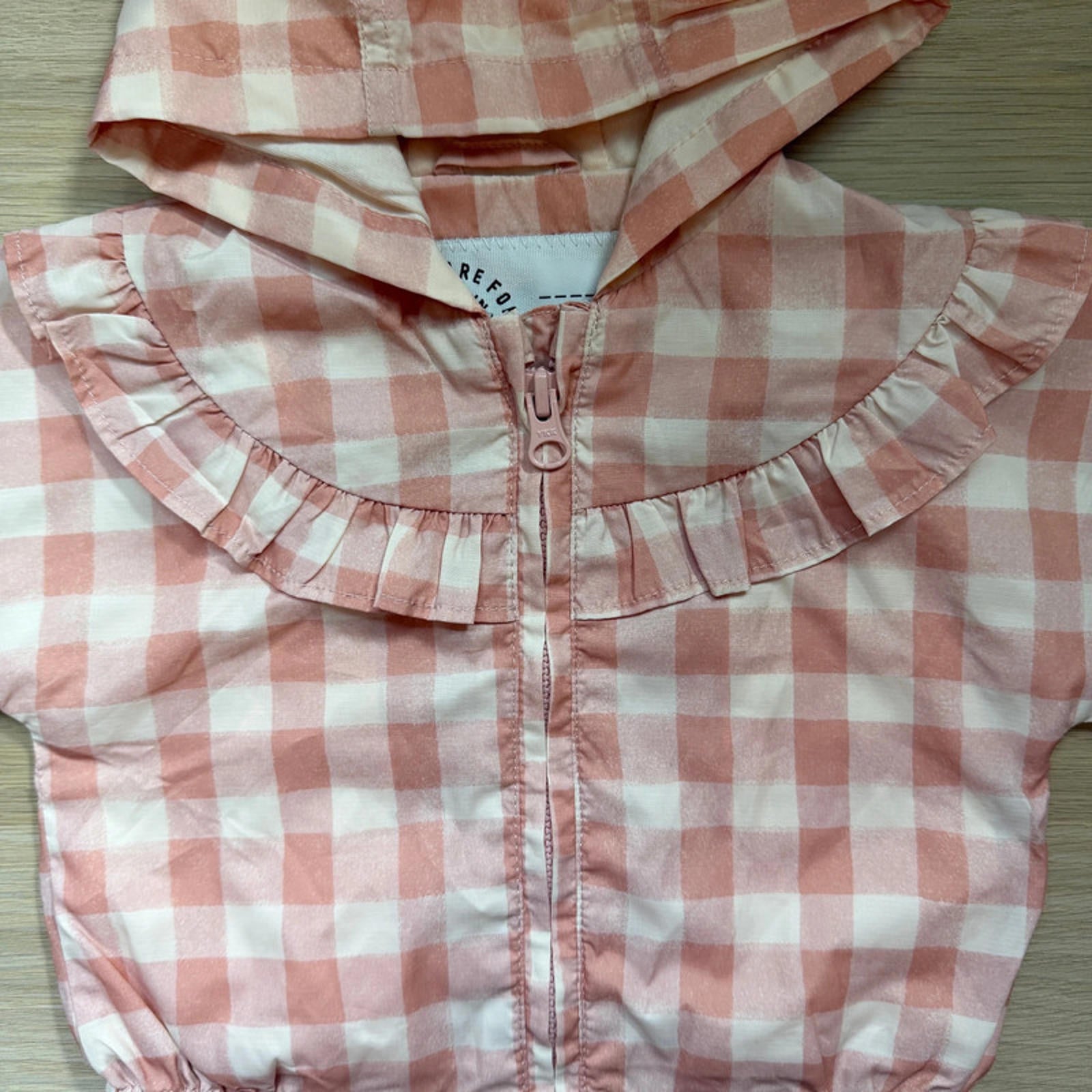Baby Girl 0-3 months George Pink Checked Raincoat with Ruffles (17 03)