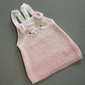 Baby Girl 3-6 months F&F Pink Knitted Bunny Pinafore Dress (17 02)