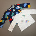 Baby Boy 3-6 months TU Set 2 long sleeve tops t-shirts Dinosaur (36 34)