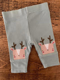 Baby Boy Girl Unisex Up to 1 month Tu Green Christmas Reindeer Leggings  (49 33)