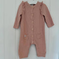 Baby Girl 3-6 months John Lewis Pink Knitted Romper with Ruffles (57 13)
