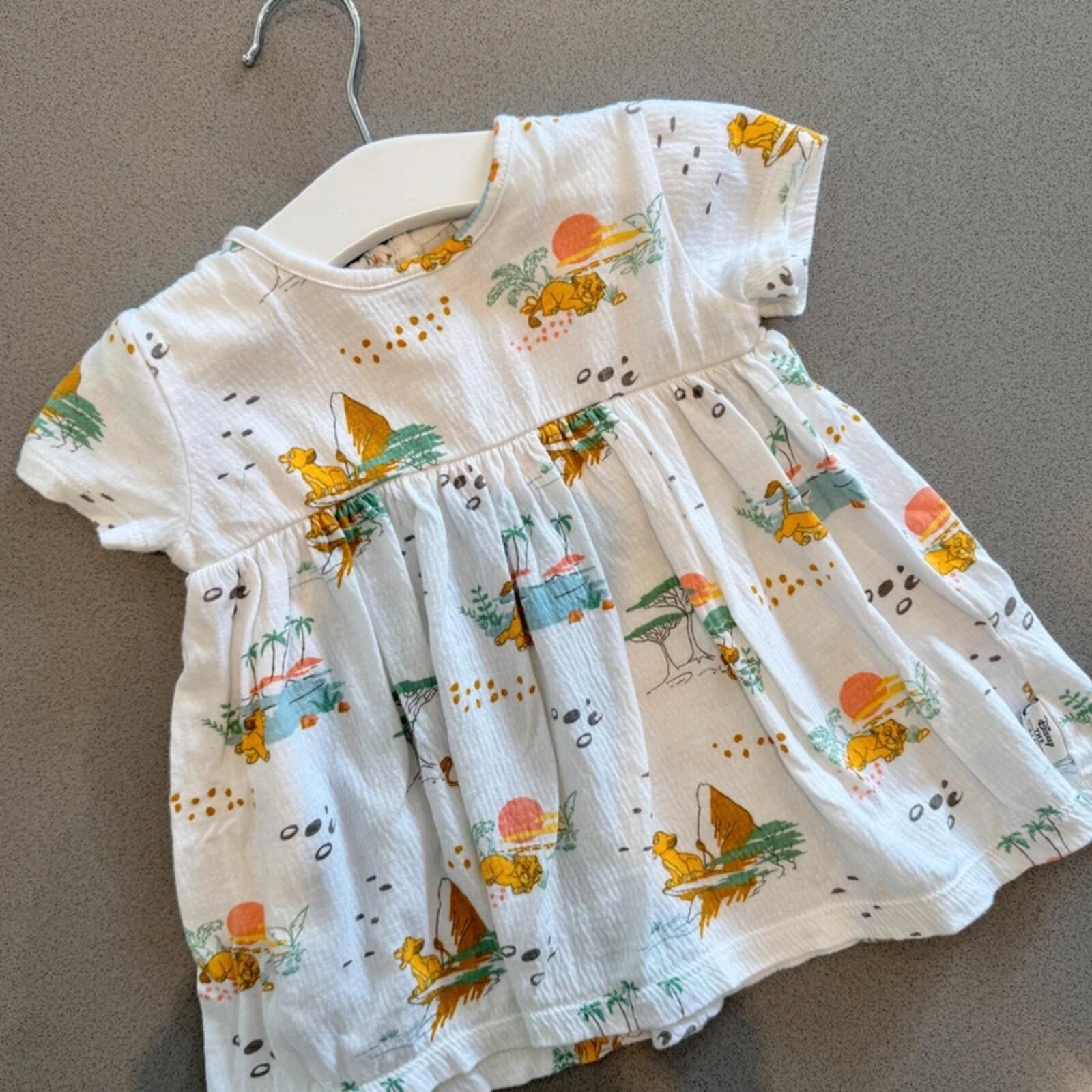 Baby Girl 3-6 months Disney Lion King White Short Sleeve Dress (57 31)
