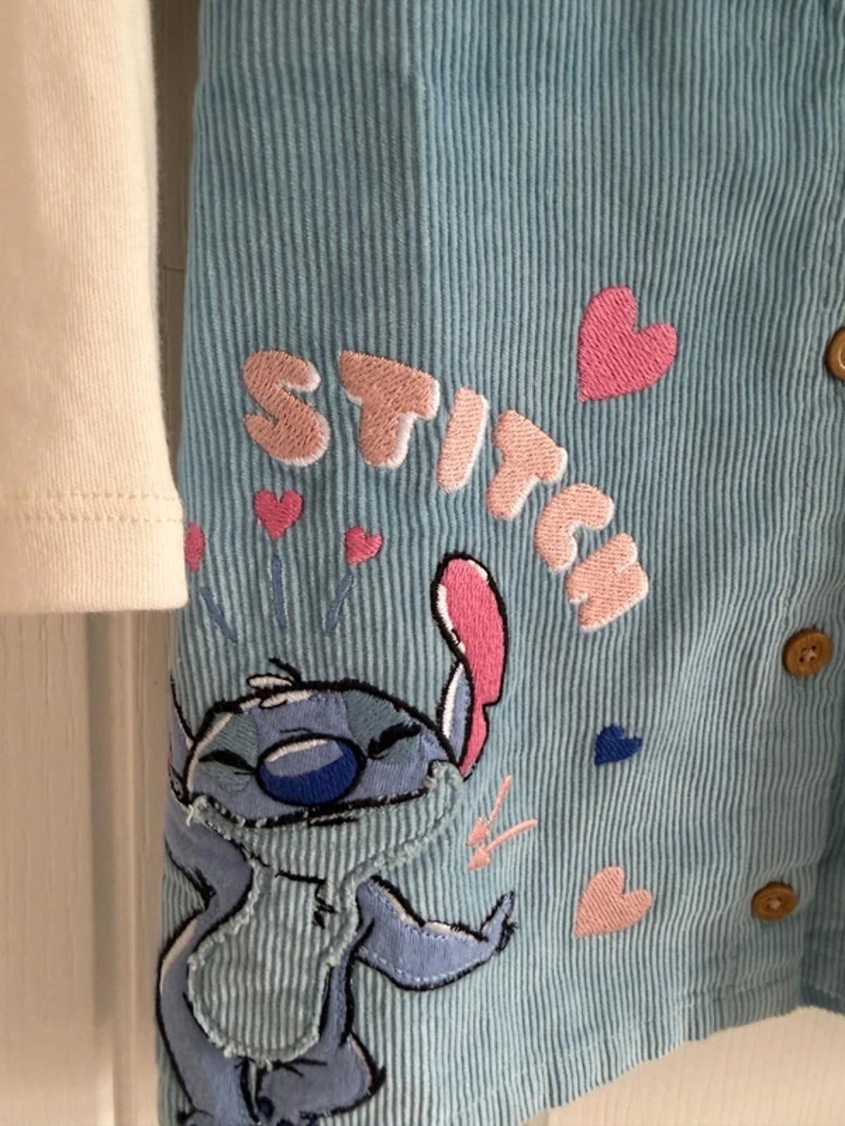 Baby Girl 6-9 months Primark Disney Stitch  Corduroy Pinafore Dress BNWT (28 32)