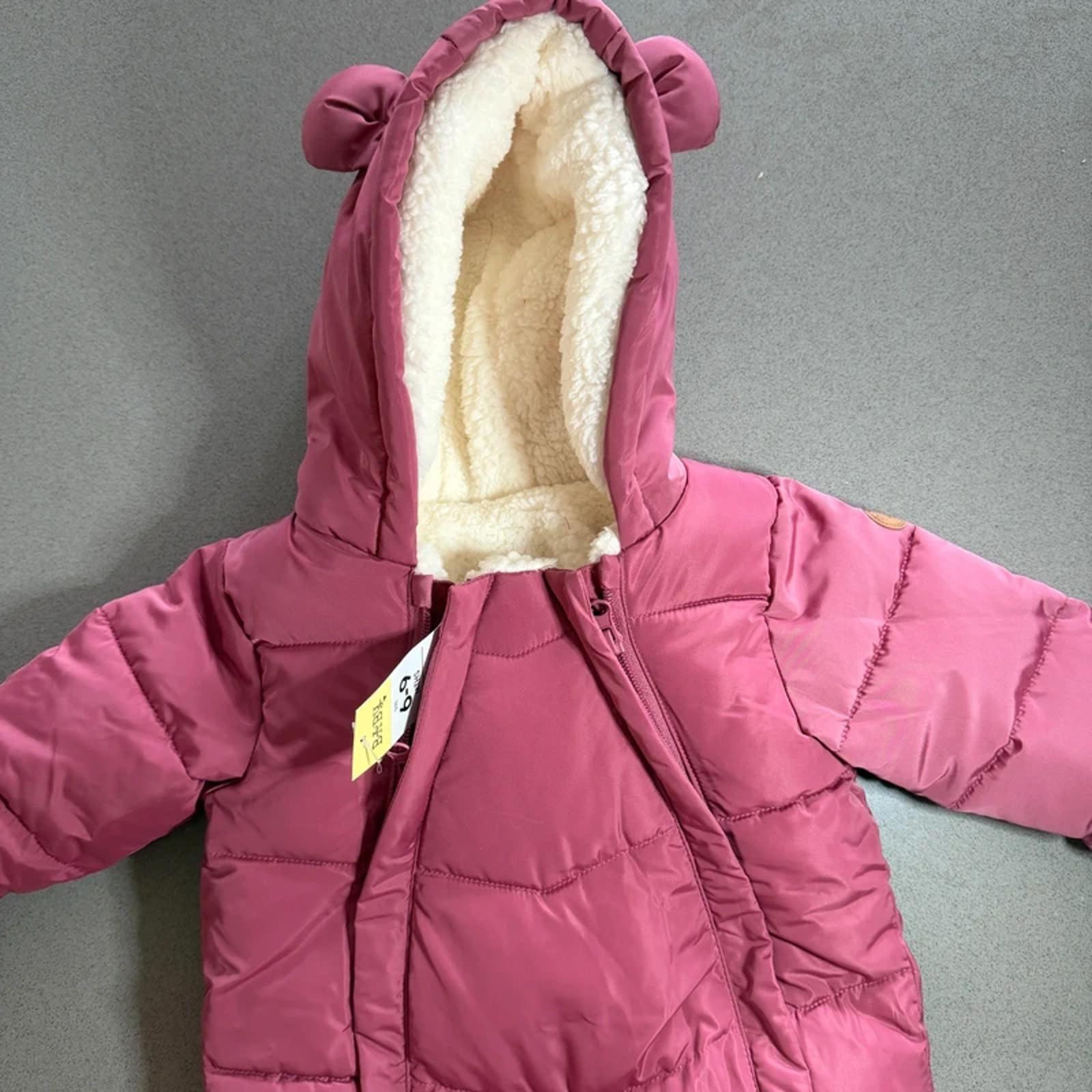 Baby Girl 6-9 months Matalan Pink Hooded Snowsuit BNWT New (57 07)