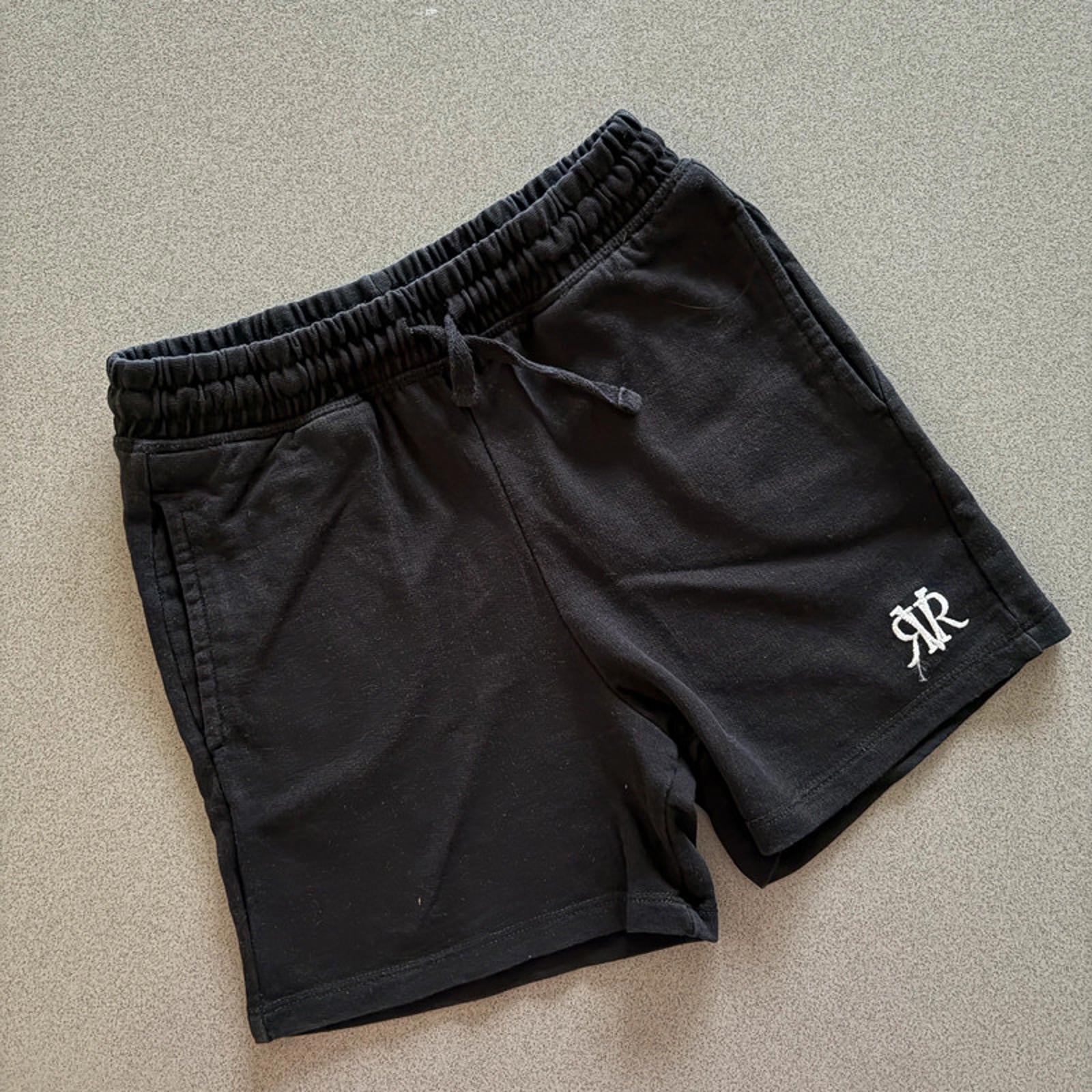 Boy age 7-8 years River Island Thick Black Jersey Shorts Elasticated (26 23)