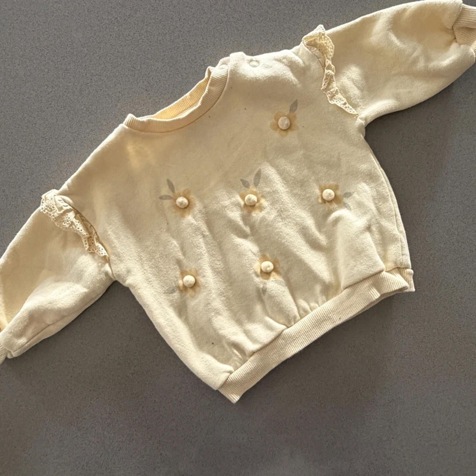 Baby Girl 3-6 months F&F Yellow Floral Pullover Sweatshirt (61 21)