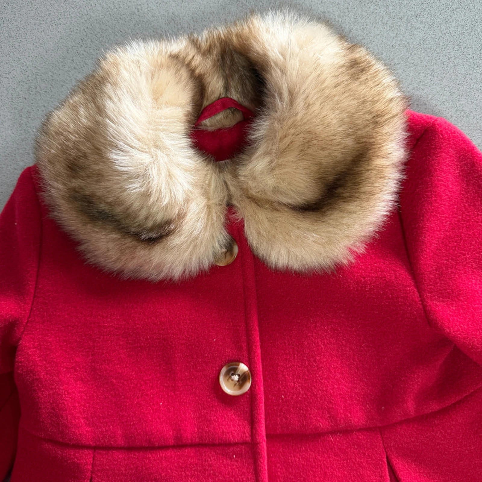 Baby Girl 6-9 months F&F Red Winter Coat with Faux Fur Trim BNWT (18 27)