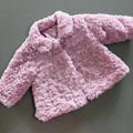 Baby Girl 6-9 months George Pink Faux Fur Swirl Collared Coat Bow Jacket (47 05)