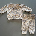 Baby Boy 0-3 months Primark Beige Dinosaur 2 Piece Tracksuit Outfit (22 22)