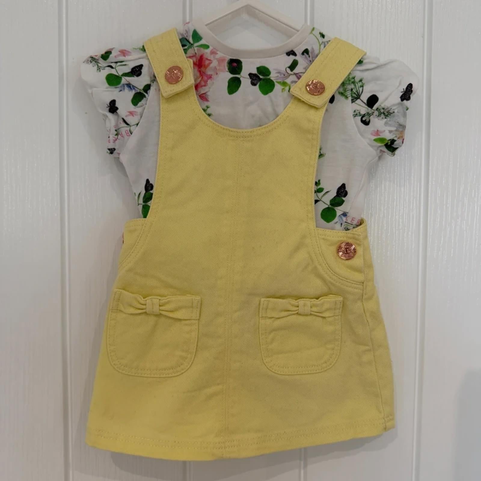 Baby Girl 6-9 months Ted Baker Yellow Pinafore Dress Set (28 27)