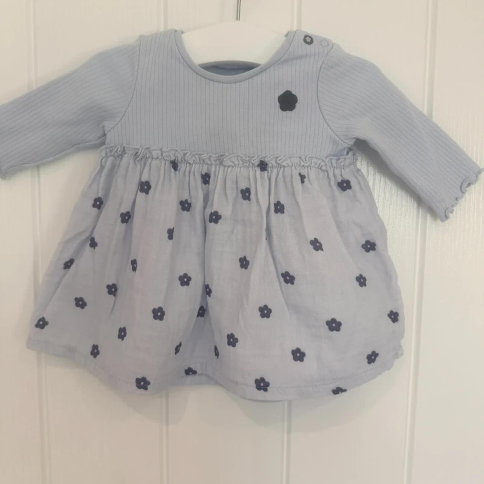 Baby Girl 1 month 4.5 kg Next Set 2 Long Sleeve Floral Dresses (18 11)