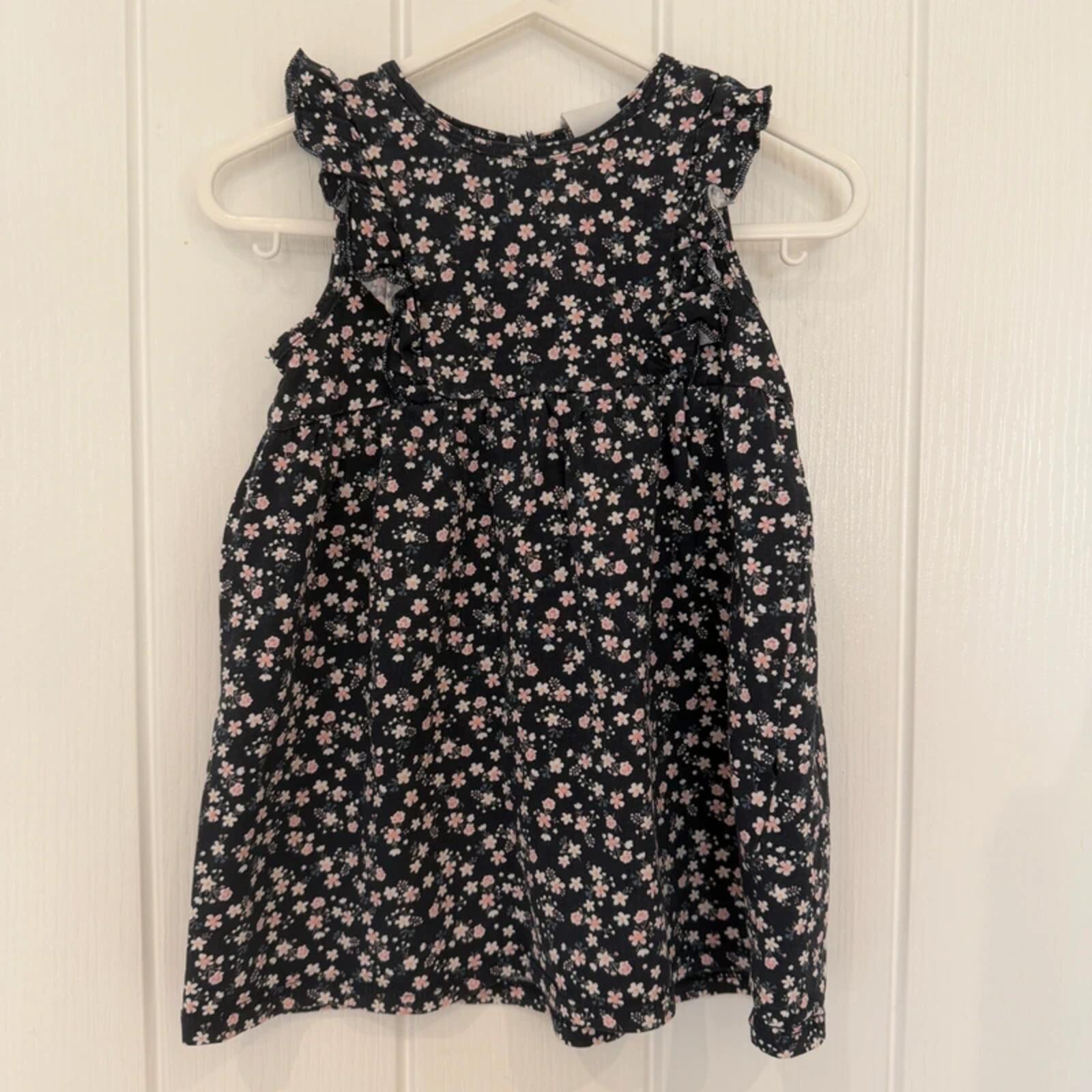 Baby Girl 9-12 months H&M Blue Floral Sleeveless Summer Dress (38 19)