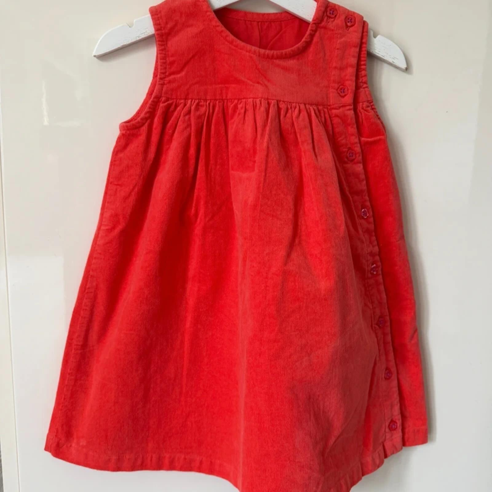 Baby Girl 12-18 months Marks and Spencer Bright Red Needlecord Dress (41 10)