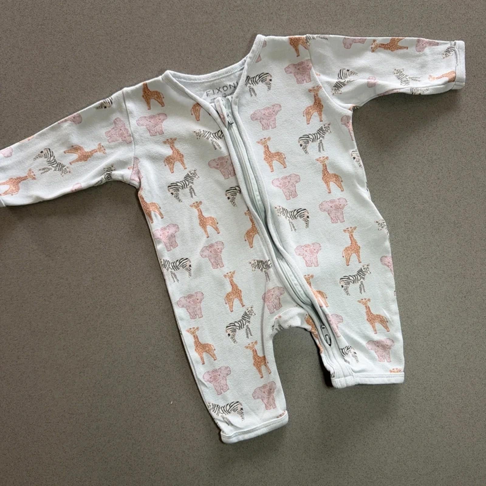 Baby Boy 0-3 months Fixoni Organic Cotton Zip Up Romper (38 22)
