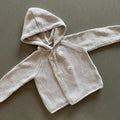 Baby Boy Girl 6-9 months Mothercare Knitted Hooded Cardigan Beige (17 15)