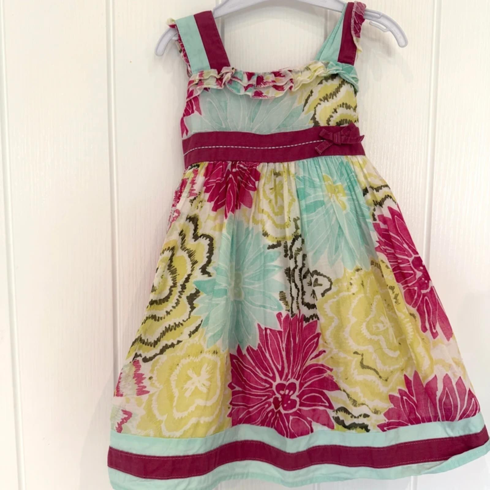 Baby Girl 12-18 months Marks and Spencer Autograph Floral Smart Summer Dress (55 08)