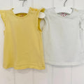 Baby Girl 9-12 months F&F 2 Yellow White Summer Sleeveless Tops (49 04)