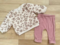 Baby Girl 3-6 months Nutmeg 2 Piece Outfit Faux Fur Animal Print (20 03)