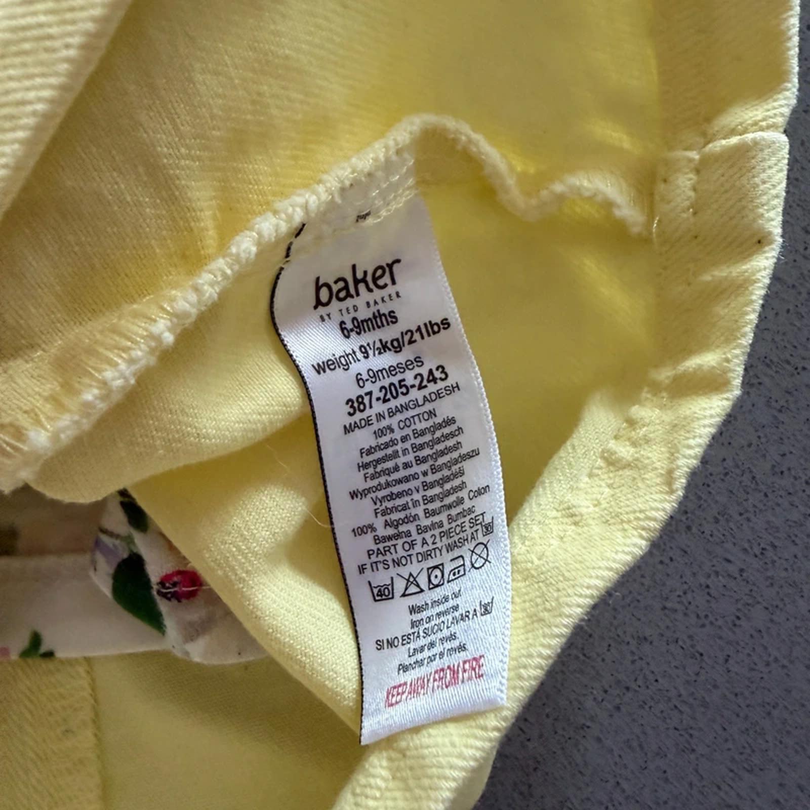 Baby Girl 6-9 months Ted Baker Yellow Pinafore Dress Set (28 27)