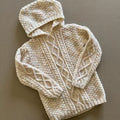 Boy Girl age 6 years Hand Knitted Hooded Aran Jumper Pullover Unworn (30 14)