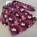 Girl 3-4 years TU Purple Foliage Long Sleeve Cotton Dress With Ruffles (18 03)