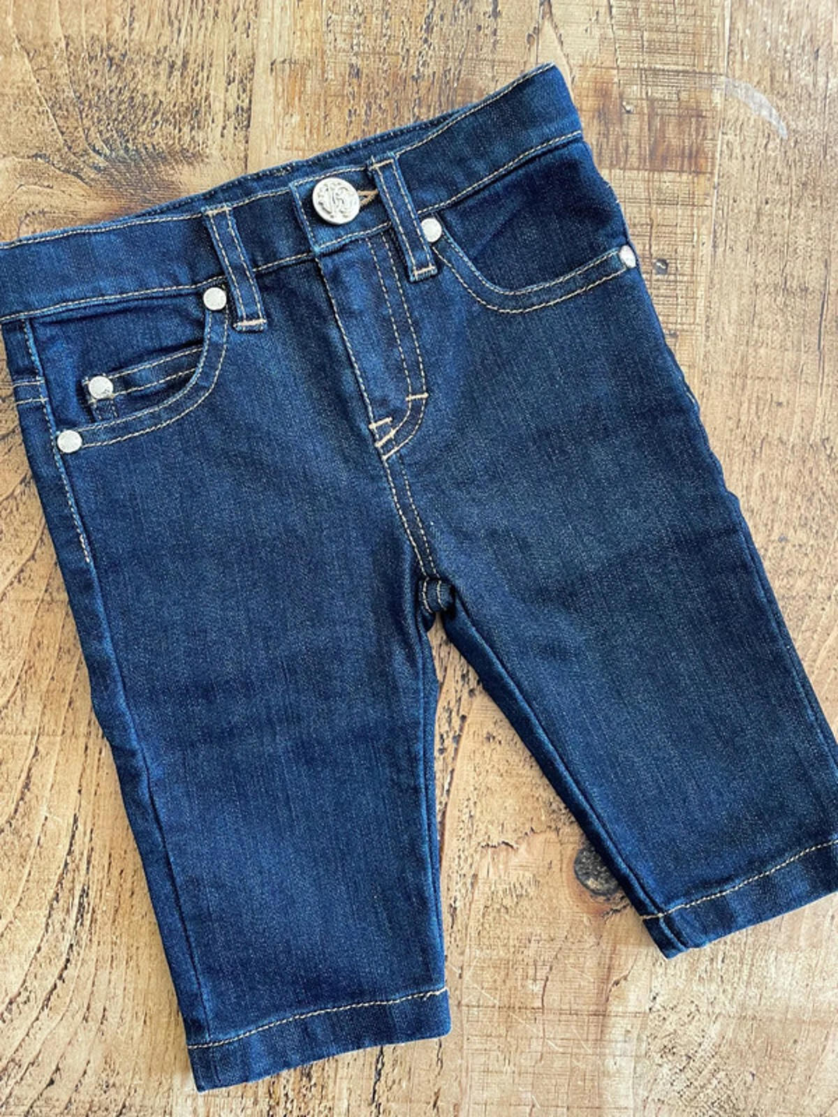 Baby Girl 0-6 months Roberto Cavalli Junior Dark Blue Denim Jeans Unworn (38 27)
