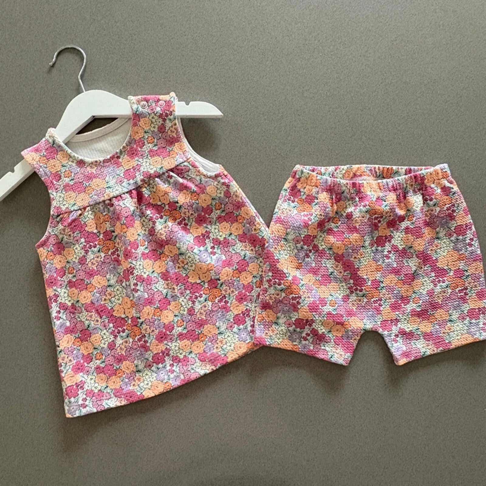 Baby Girl 3-6 months Nutmeg Floral Summer Shorts & Tunic Top Outfit  (30 22)