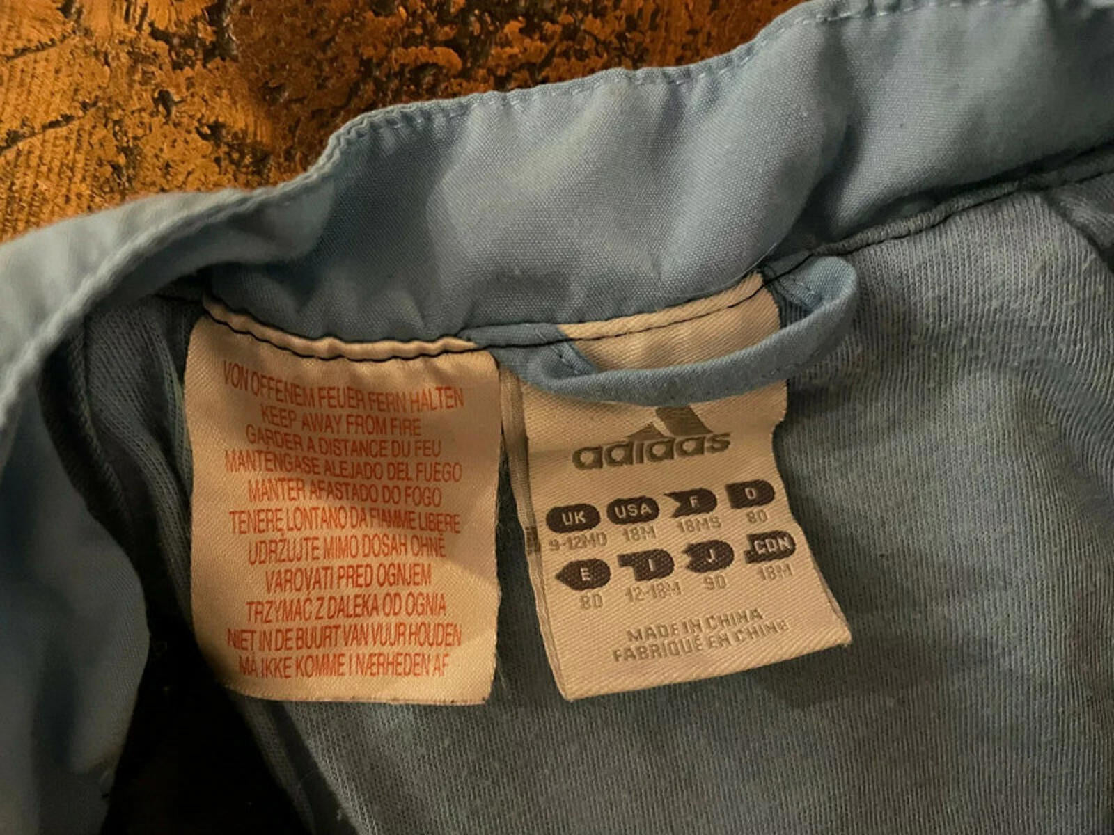 Baby Boy 12 months Adidas Blue Full Zip Three Stripe Jacket (43 17)