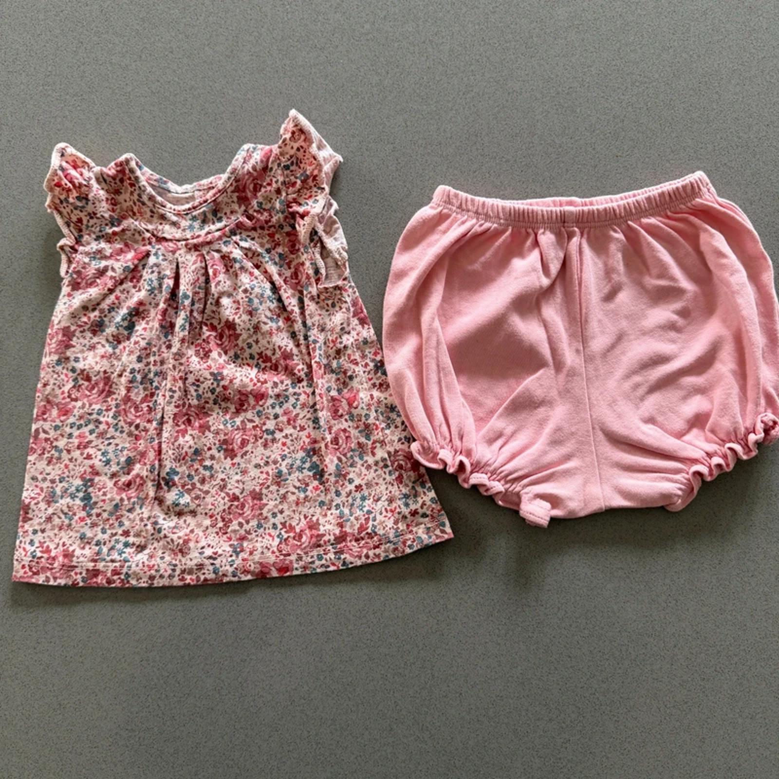 Baby Girl 1 month 4.5 kg Next Sp Pink Floral Summer Shorts Outfit (37 26)
