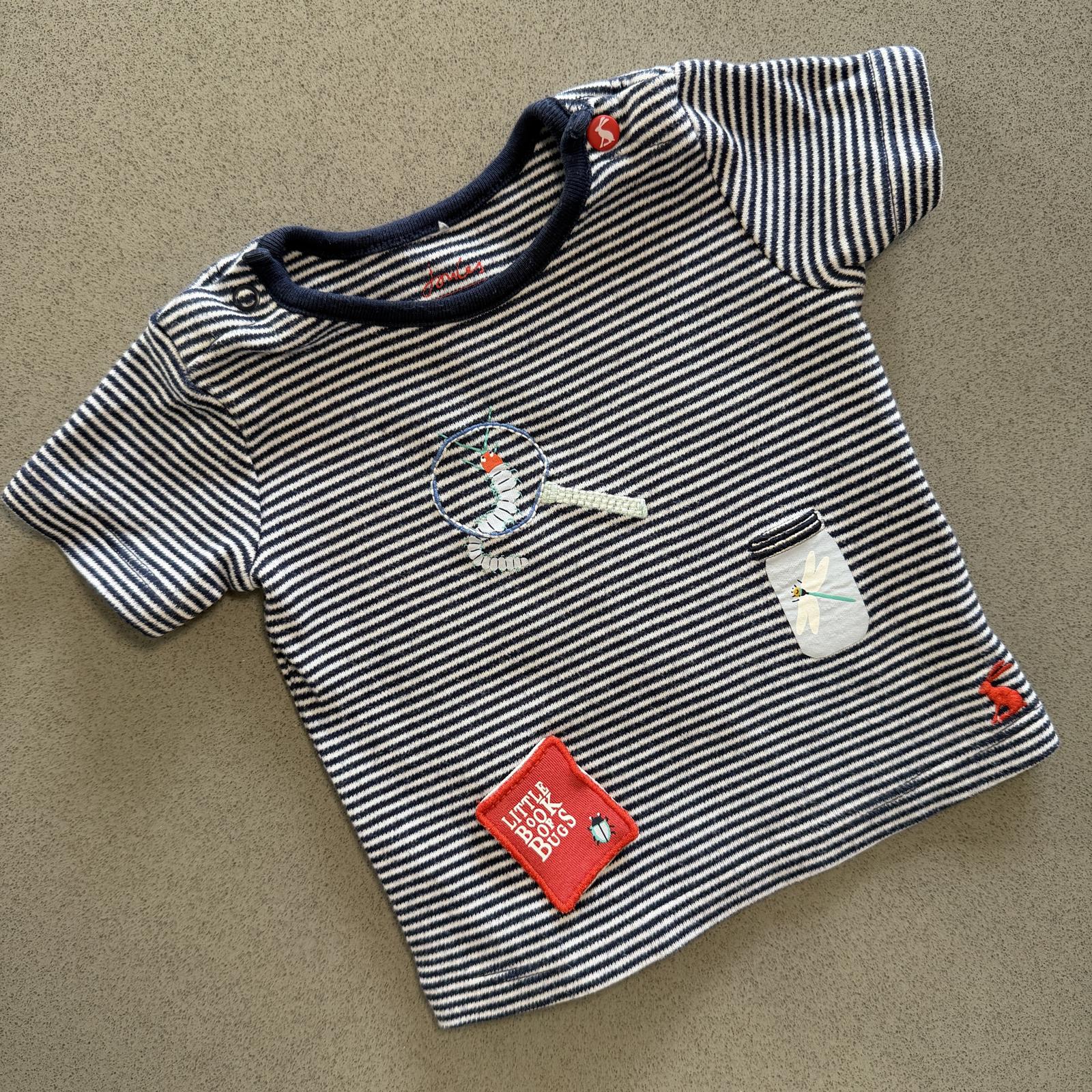 Baby Boy Newborn 4.5 kg Joules Striped Bug Hunting T-shirt (25 21)