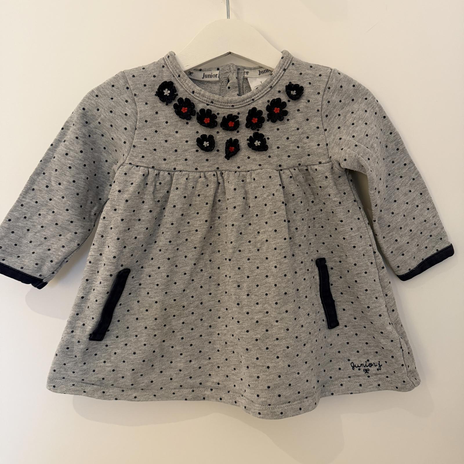 Baby Girl 9-12 months Junior J Jasper Conran Grey Applique Tunic (53 14)