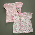 Baby Girl 6-12 months 2 Button Up Minnie Mouse Disney Short Sleeve Tops (3808)