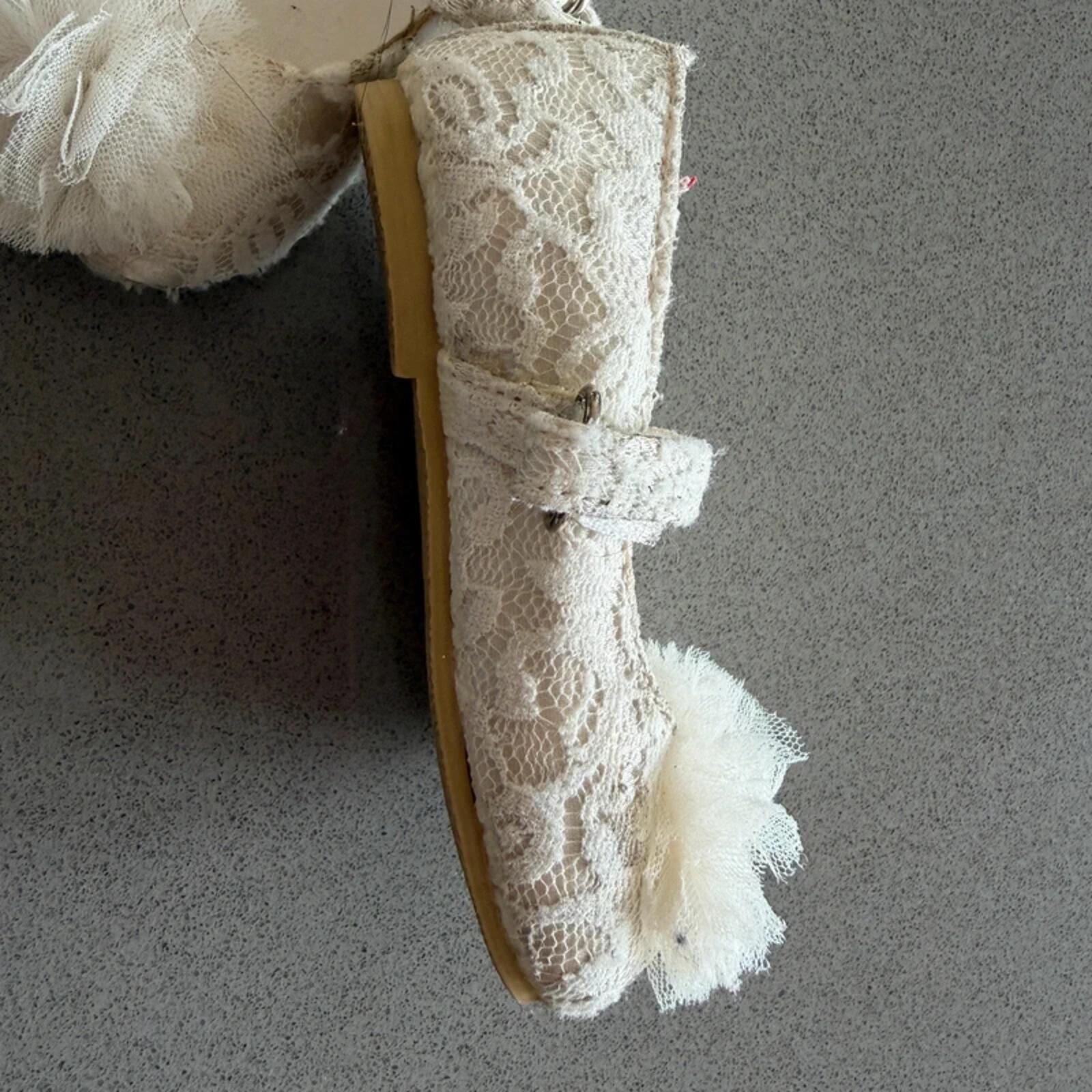 Girl Size 4 YK Monsoon White Lace Tulle Smart Shoes (41 27)