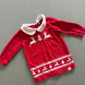 Baby Girl 6-9 months Billie Faiers George Red Christmas Themed Jumper Dress (36 22)