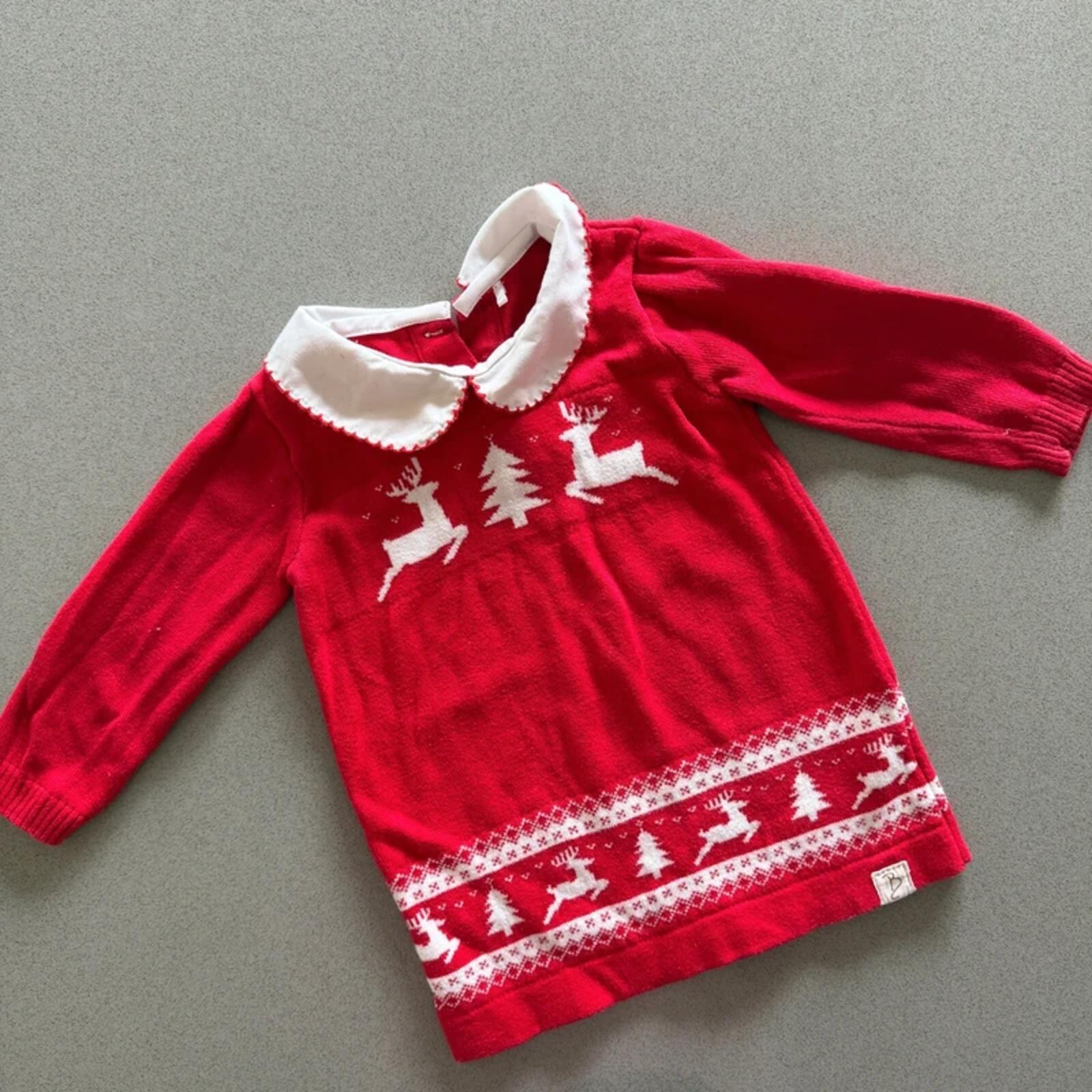 Baby Girl 6-9 months Billie Faiers George Red Christmas Themed Jumper Dress (36 22)
