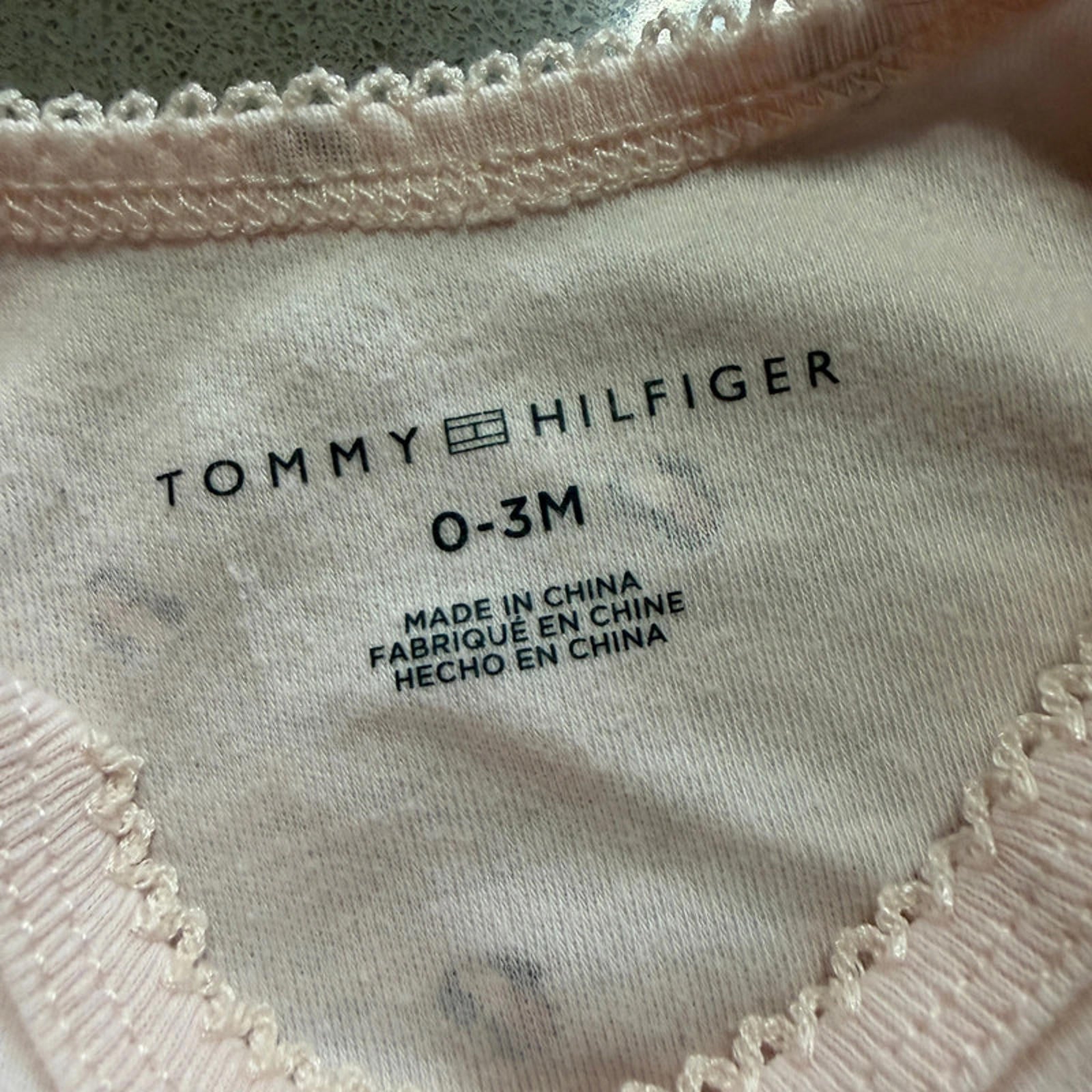 Baby Girl 0-3 months Tommy Hilfiger Pink Logo Babygrow (63 12)