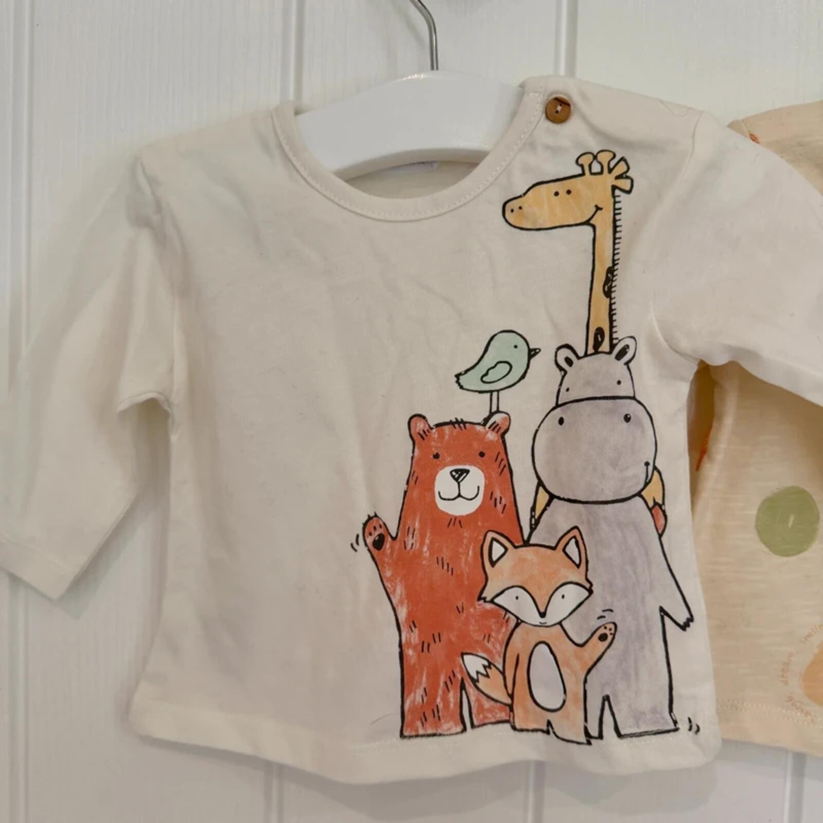 Baby Girl Boy 0-3 months Zara 2 Long Sleeve Tops T-shirts (42 06)