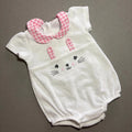Baby Girl 0-3 months Nutmeg White Toweling Bunny Romper (44 32)