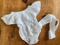 Baby Girl 0-3 months White Seersucker Summer Romper with Belt (24 20)